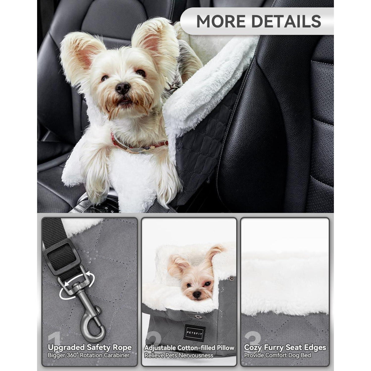 Hundesitz Mittelkonsole Auto für kleine Hunde bis 4kg