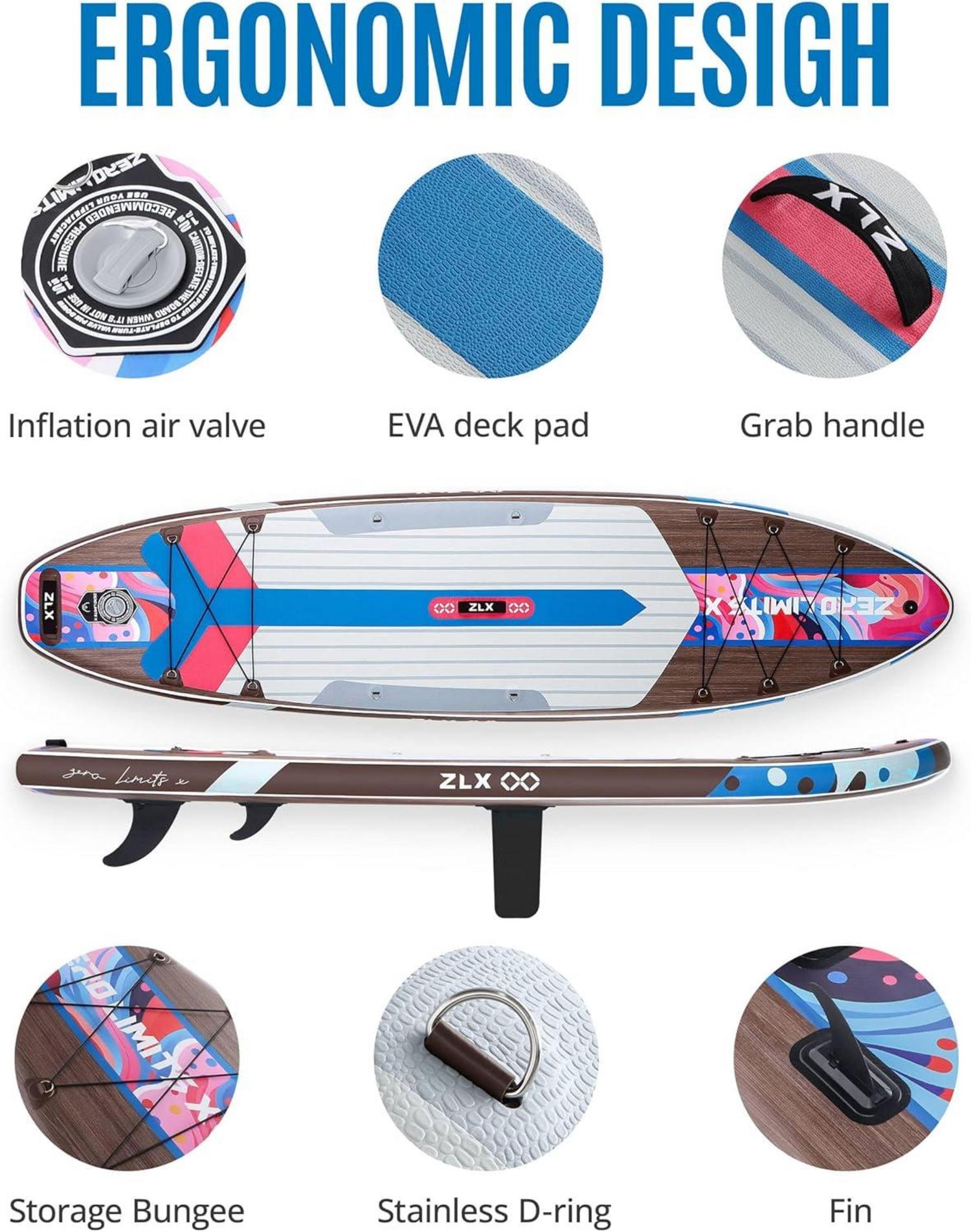 ZLX 320 cm Aufblasbares Stand Up Paddle Board inklusive Zubehör - Premium SUP Board für alle Skill Levels
