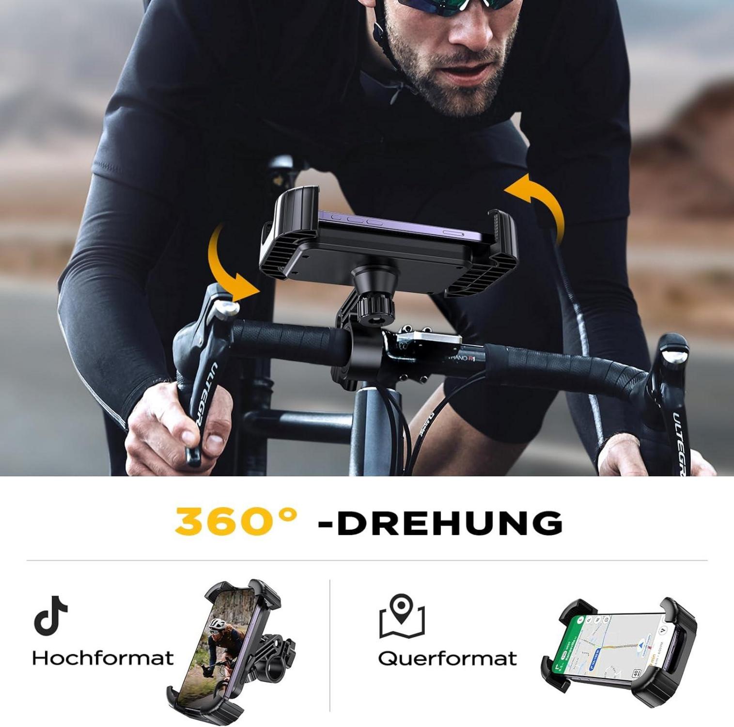 Miracase Handyhalterung Fahrrad Motorrad für iPhone Samsung Smartphone
