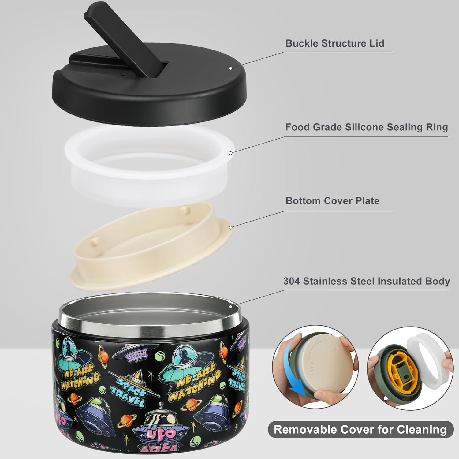Thermobehälter Essen 350ml Edelstahl Warmhaltebehälter Kinder Lunchbox