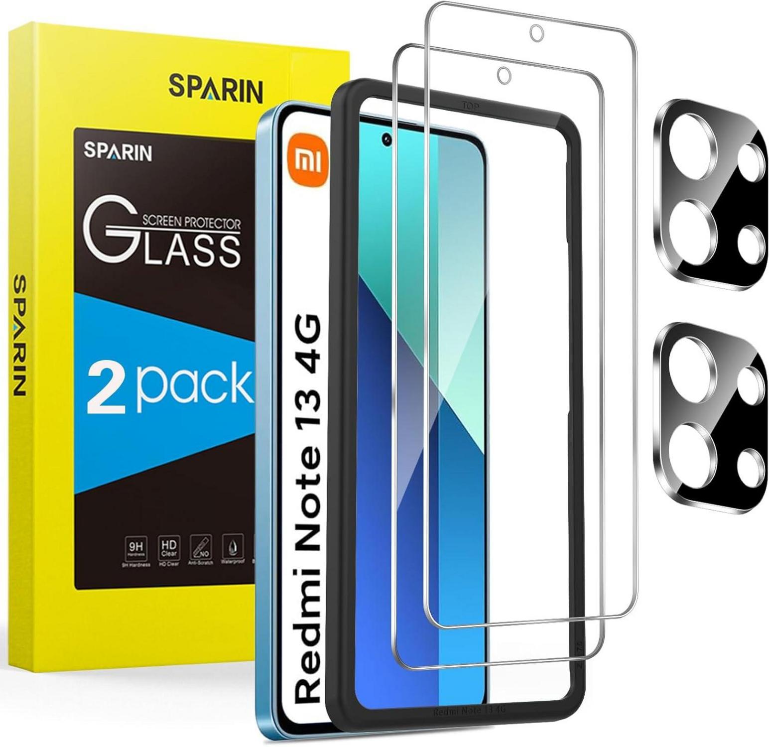 Schutzfolie Panzer Glas Xiaomi Redmi Note 13 4G 2+2 Stück Anti-Kratzen