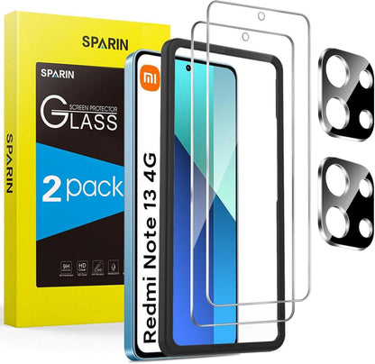 Schutzfolie Panzer Glas Xiaomi Redmi Note 13 4G 2+2 Stück Anti-Kratzen