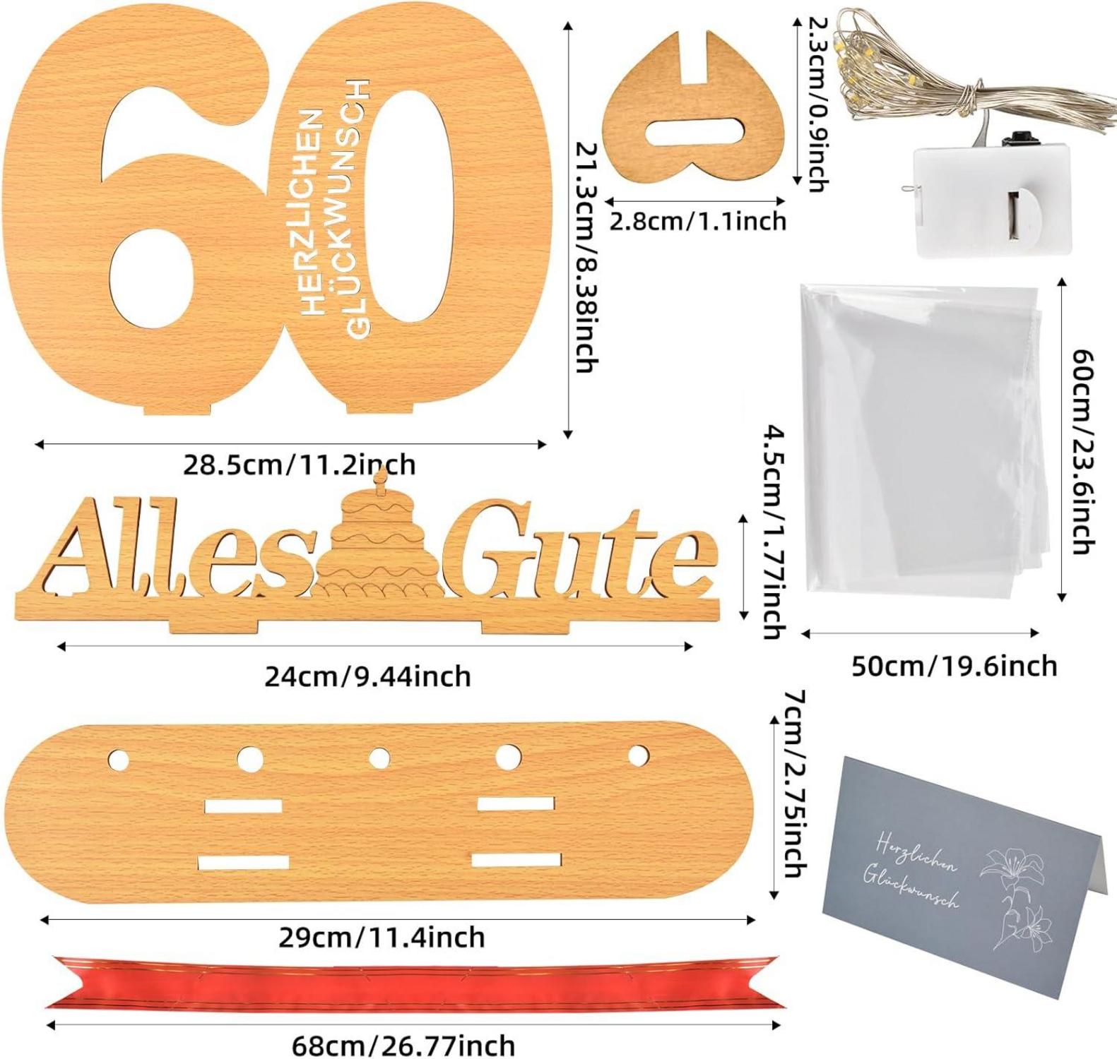 LED Gästebuch Geldgeschenk 16. Geburtstag Deko mit Lichterkette