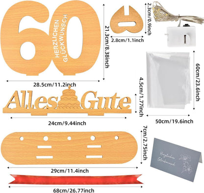 LED Gästebuch Geldgeschenk 16. Geburtstag Deko mit Lichterkette