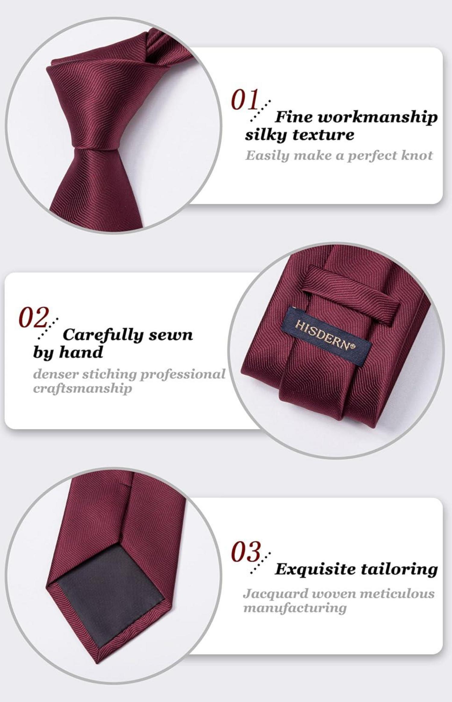 Herren Hochzeit Krawatten Set Dunkelgrün Einstecktuch elegantes Accessoire