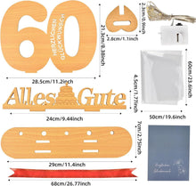 Geburtstag Deko Geldgeschenke 60 mit LED Gästebuch Holz