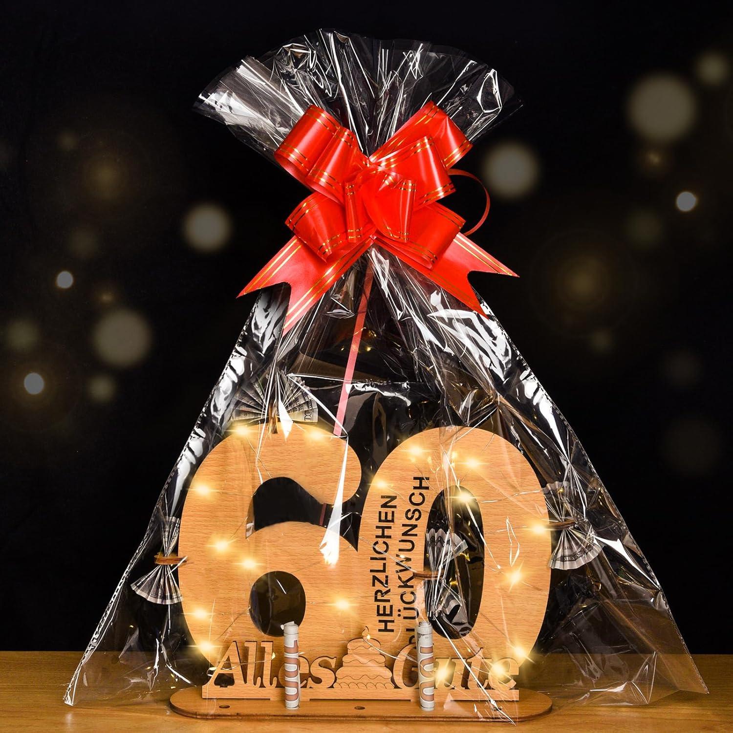 Geburtstag Deko Gästebuch LED Lichterkette Holz Geldgeschenke