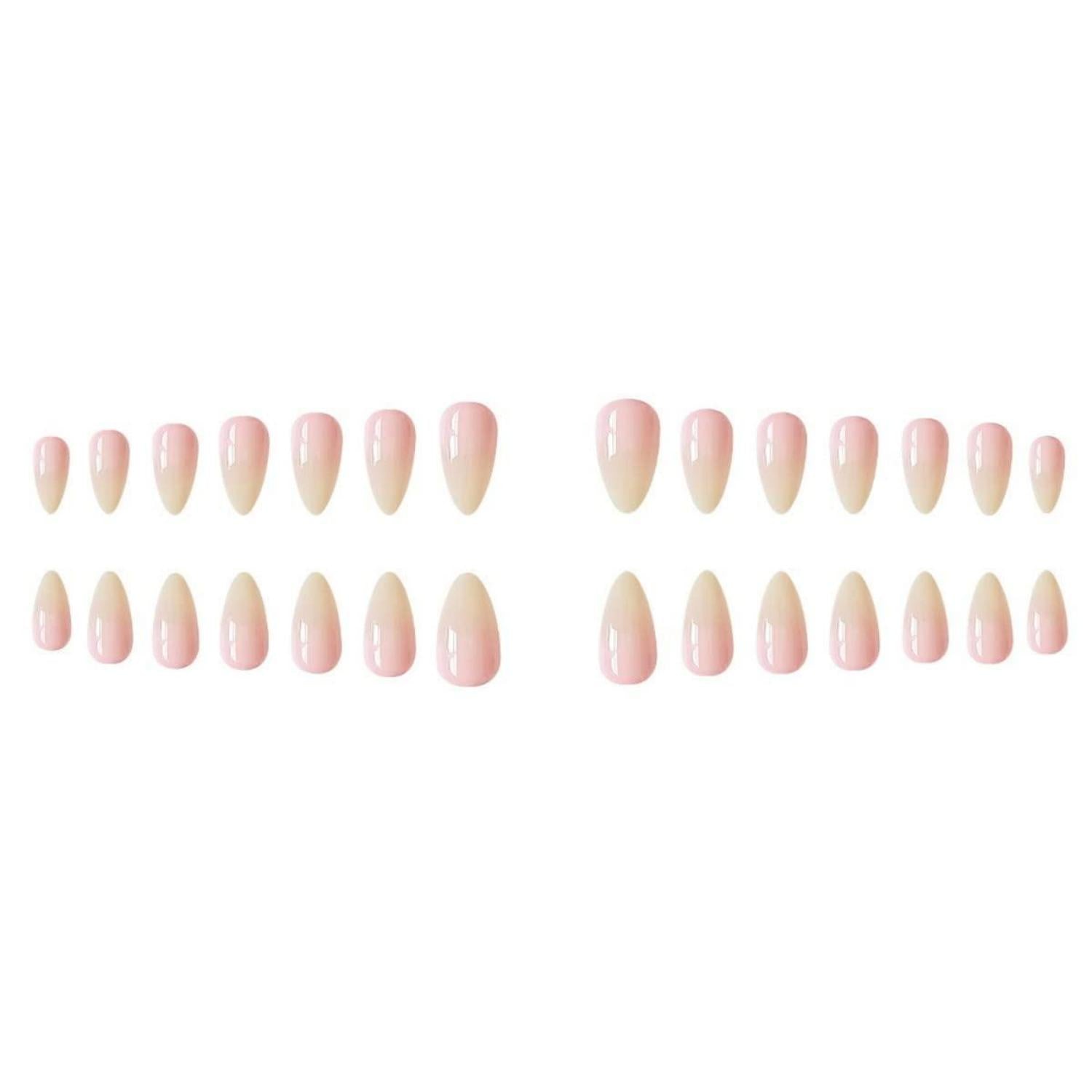 24 Gradient Nude Nägel Oval Kurz Pink Press on Nails