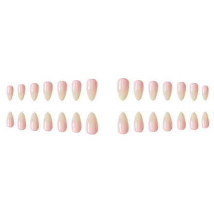 24 Gradient Nude Nägel Oval Kurz Pink Press on Nails