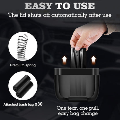 Auto Mülleimer mit Einbau-Müllbeutel und Deckel, Aufbewahrungsbox - Upgrade