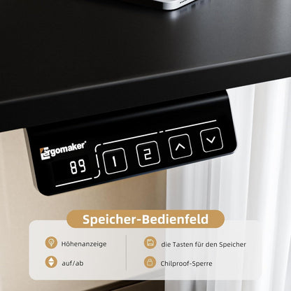 Elektrischer Höhenverstellbarer Schreibtisch 110x60cm Schwarz