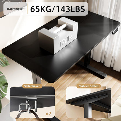Höhenverstellbarer Schreibtisch elektrisch 110x60cm Spleißplatte