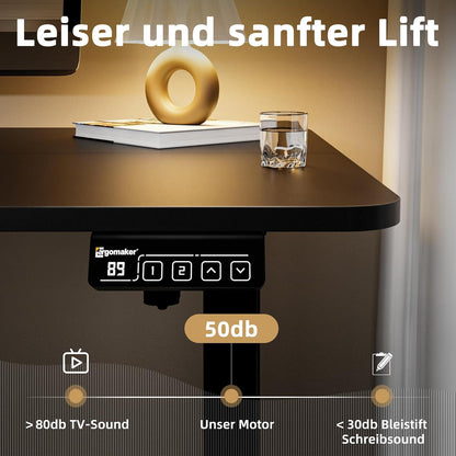 Höhenverstellbarer Schreibtisch Elektrisch 110x60cm Schwarz