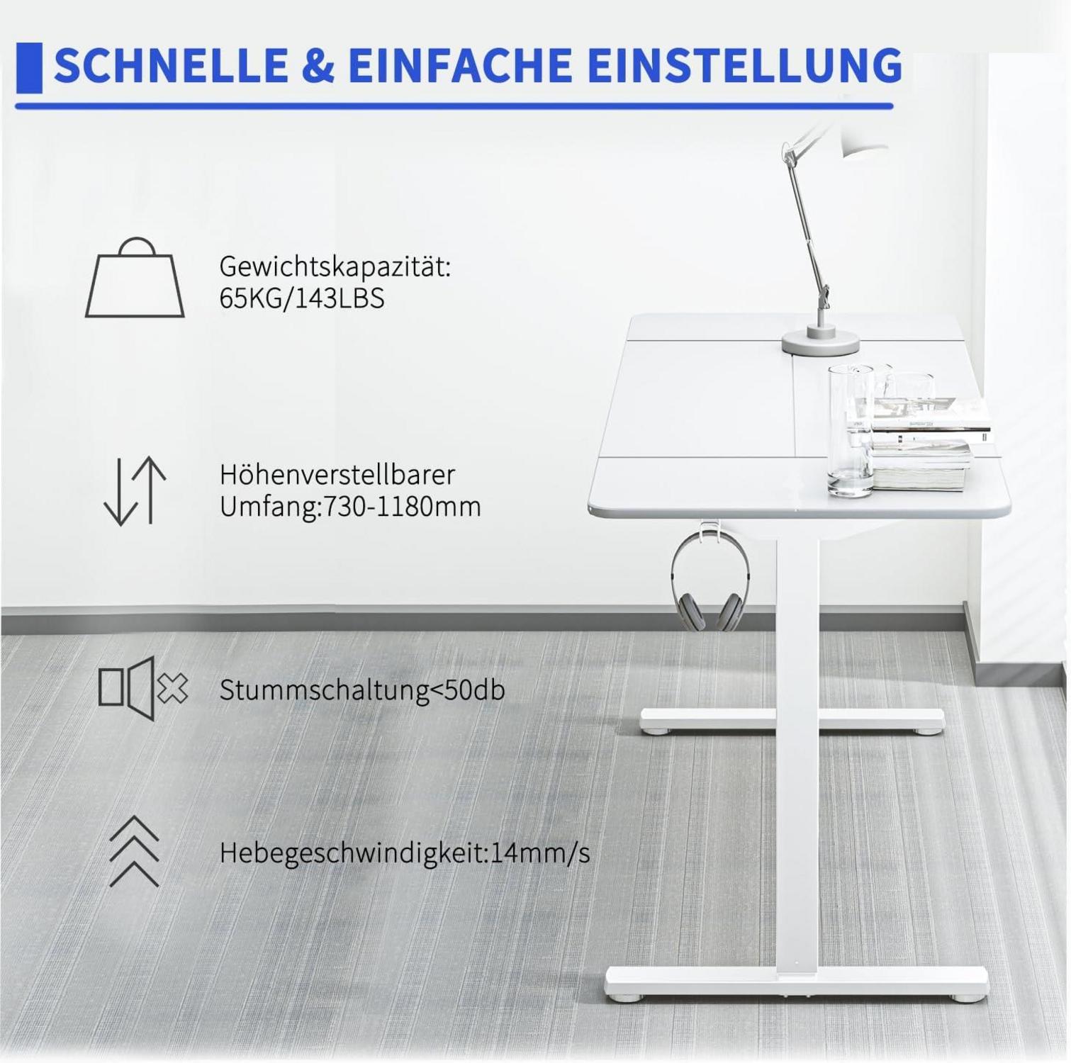 Höhenverstellbarer Schreibtisch 140x60cm Elektrisch