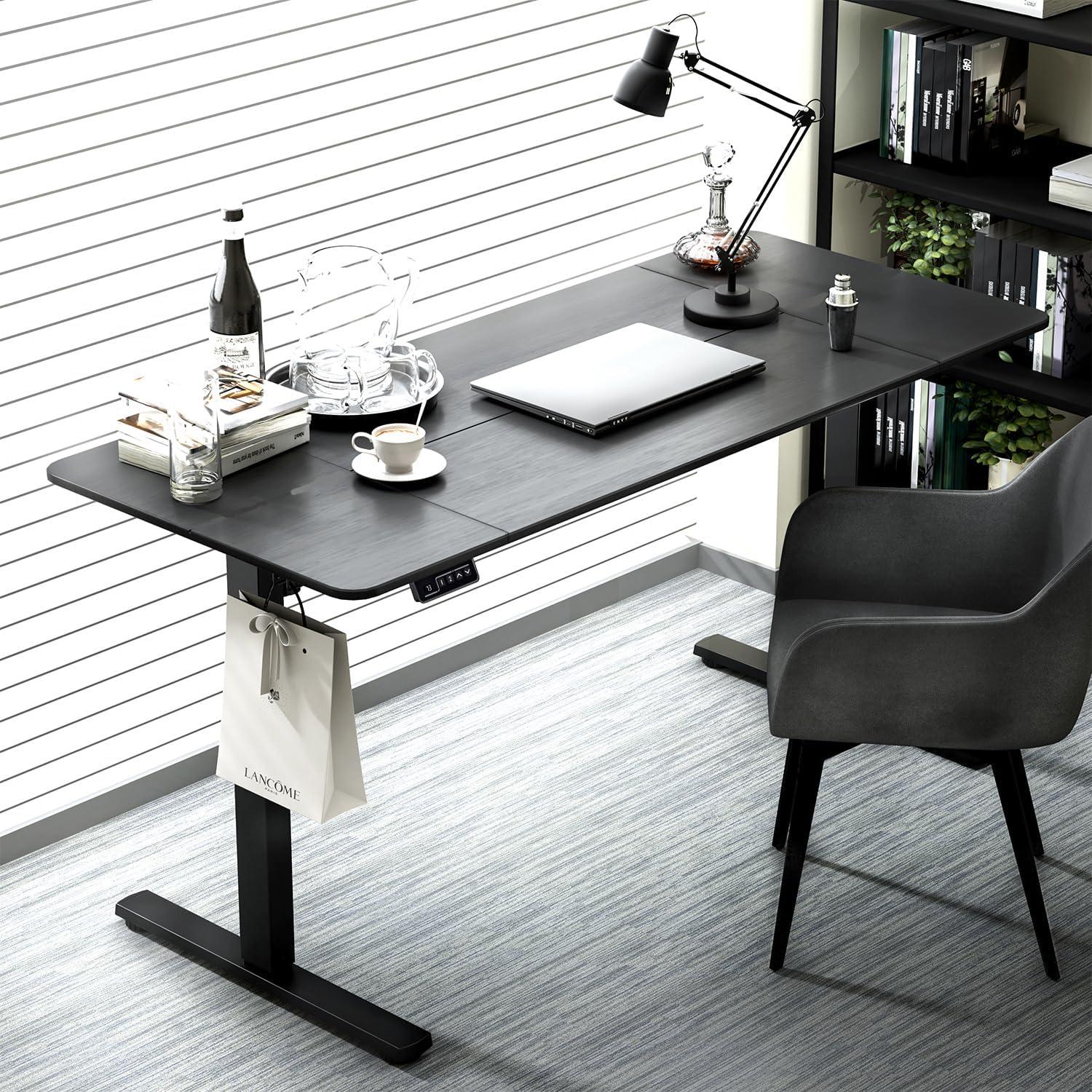 Höhenverstellbarer Schreibtisch 140x60cm Elektrisch Schwarz