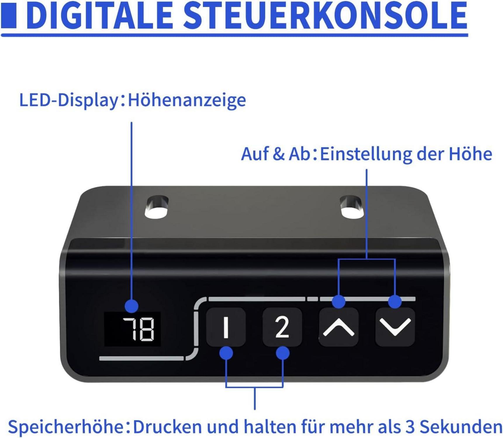 Höhenverstellbarer Schreibtisch Elektrisch 140x60cm Büro Schwarze
