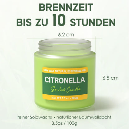 Citronella Kerze Outdoor - 20h Brenndauer - Duftkerze im Glas - 2er