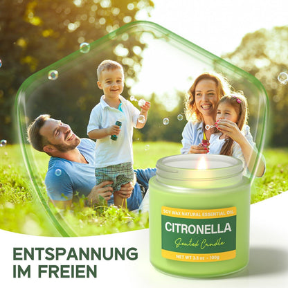 Citronella Kerze Outdoor 20h Brenndauer Glas 2er Set Lemongrass Duft