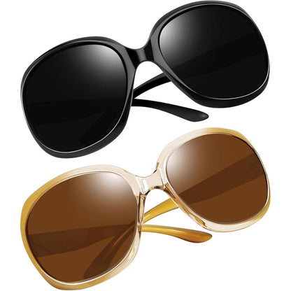Übergroße Damen Sonnenbrille polarisiert UV400 im Retro-Stil