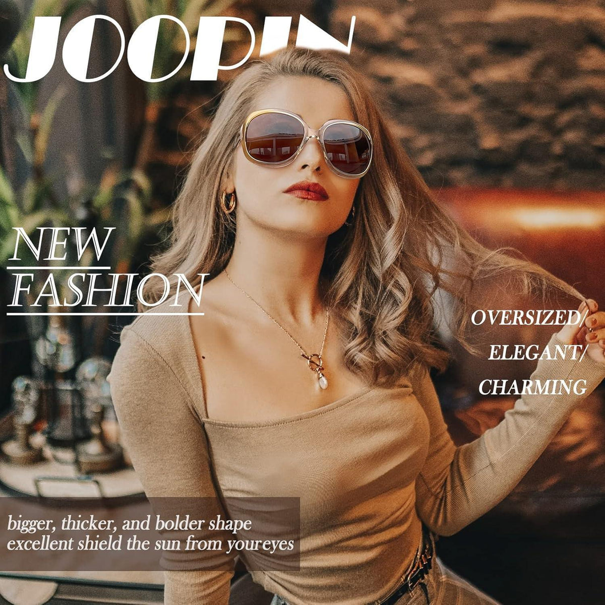 Übergroße Damen Sonnenbrille polarisiert UV400 im Retro-Stil