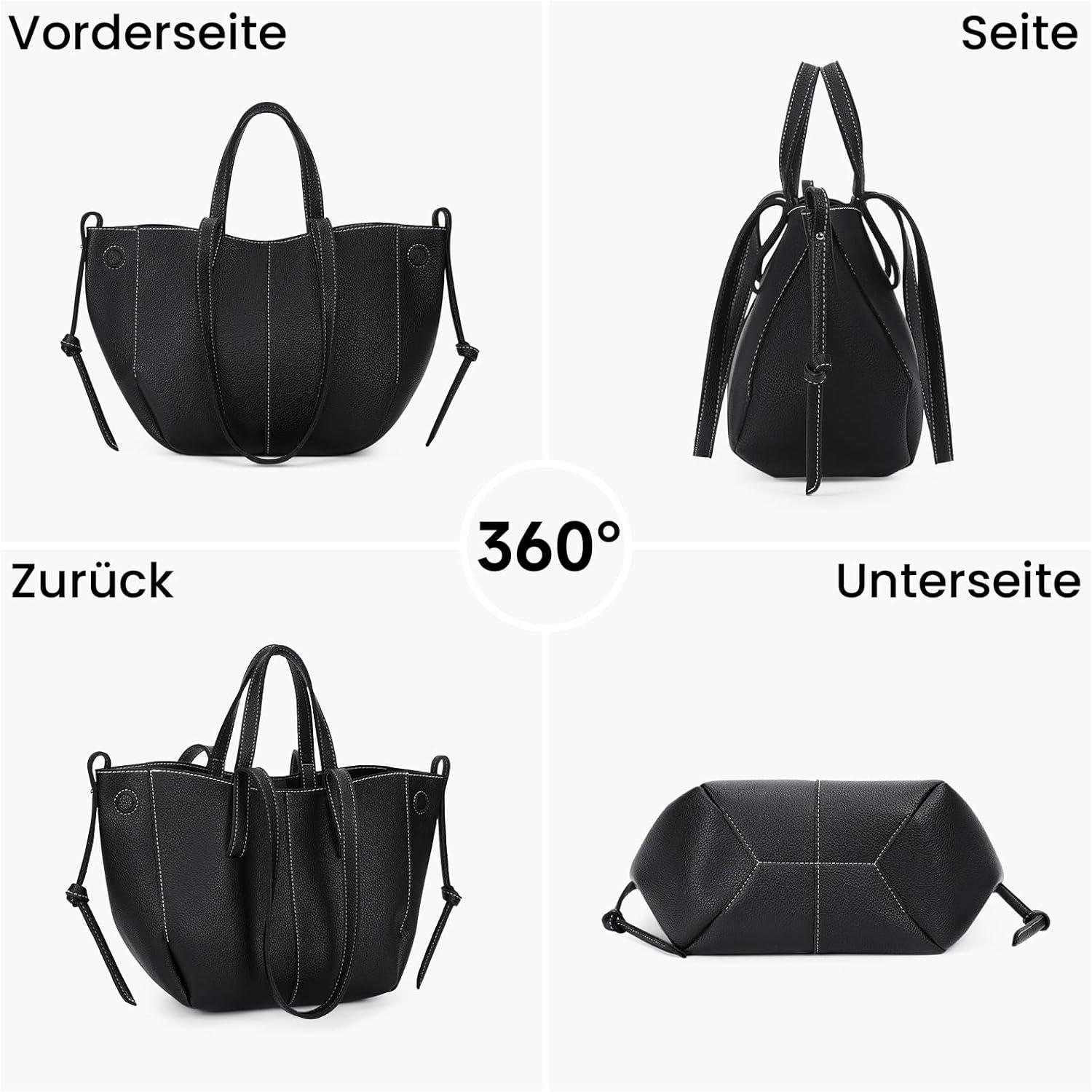 Handtasche Klein Tote Bag Damen Weiche Leder Tragetasche Retro Braun