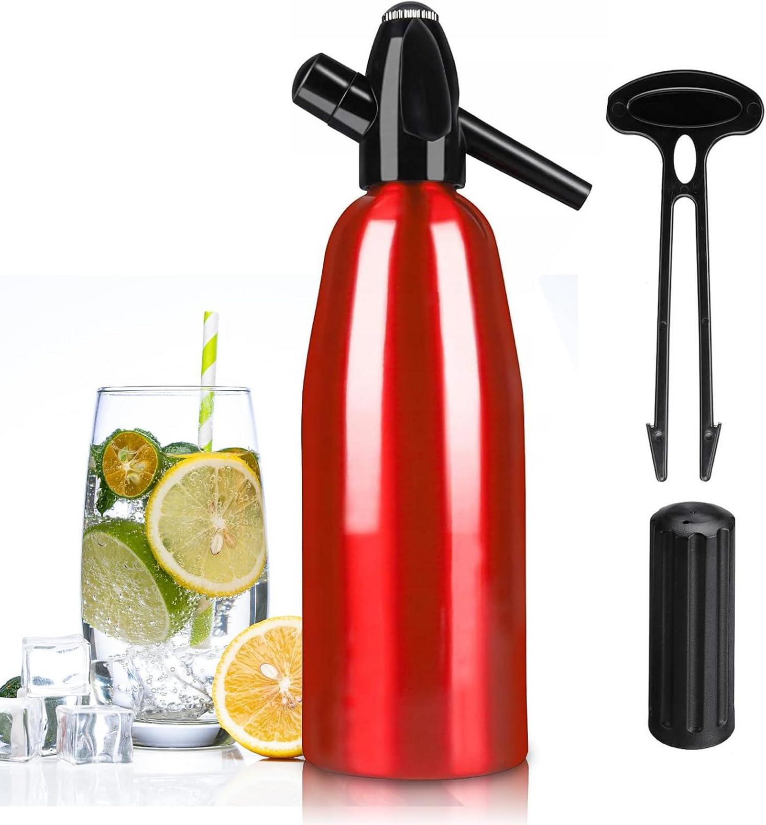 Soda Wassersprudler 1L mit Druckregler Aluminium Sprudelwasserbereiter