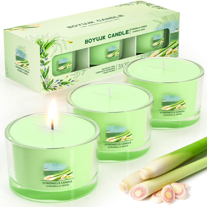 Citronella Kerze 3er Set Sojawachs Citronella Duft 105g
