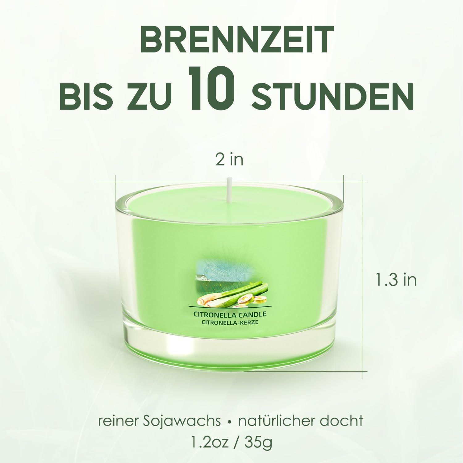 Citronella Kerze 3er Set Sojawachs Citronella Duft 105g