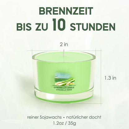 Citronella Kerze 3er Set Sojawachs Citronella Duft 105g