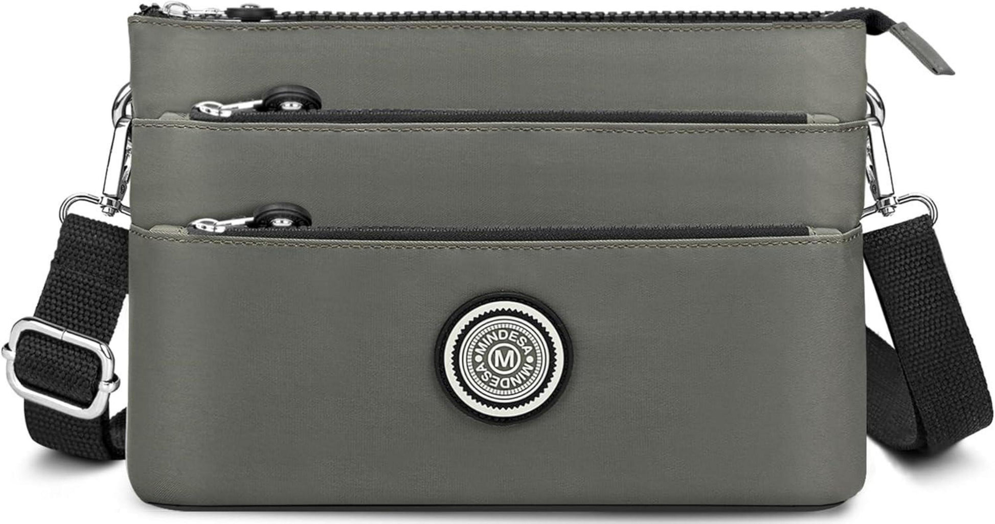 Umhängetasche Damen Nylon Wasserdicht Crossbody Bag Viel Fächer Grün