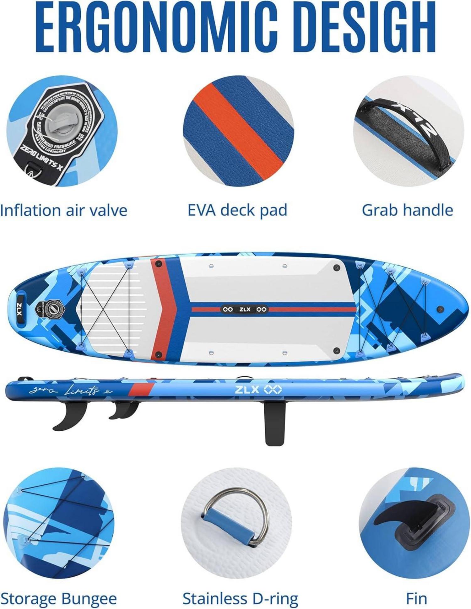 Aufblasbares Stand Up Paddle Board 350 cm SUP Paddling Board Stabil rutschfest