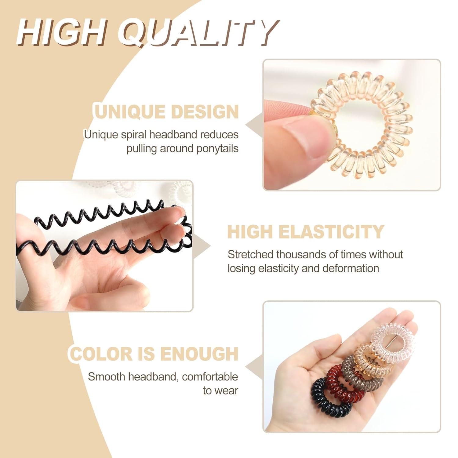 12 Stück Elastisches Spiral Haargummi Set für Mädchen & Frauen