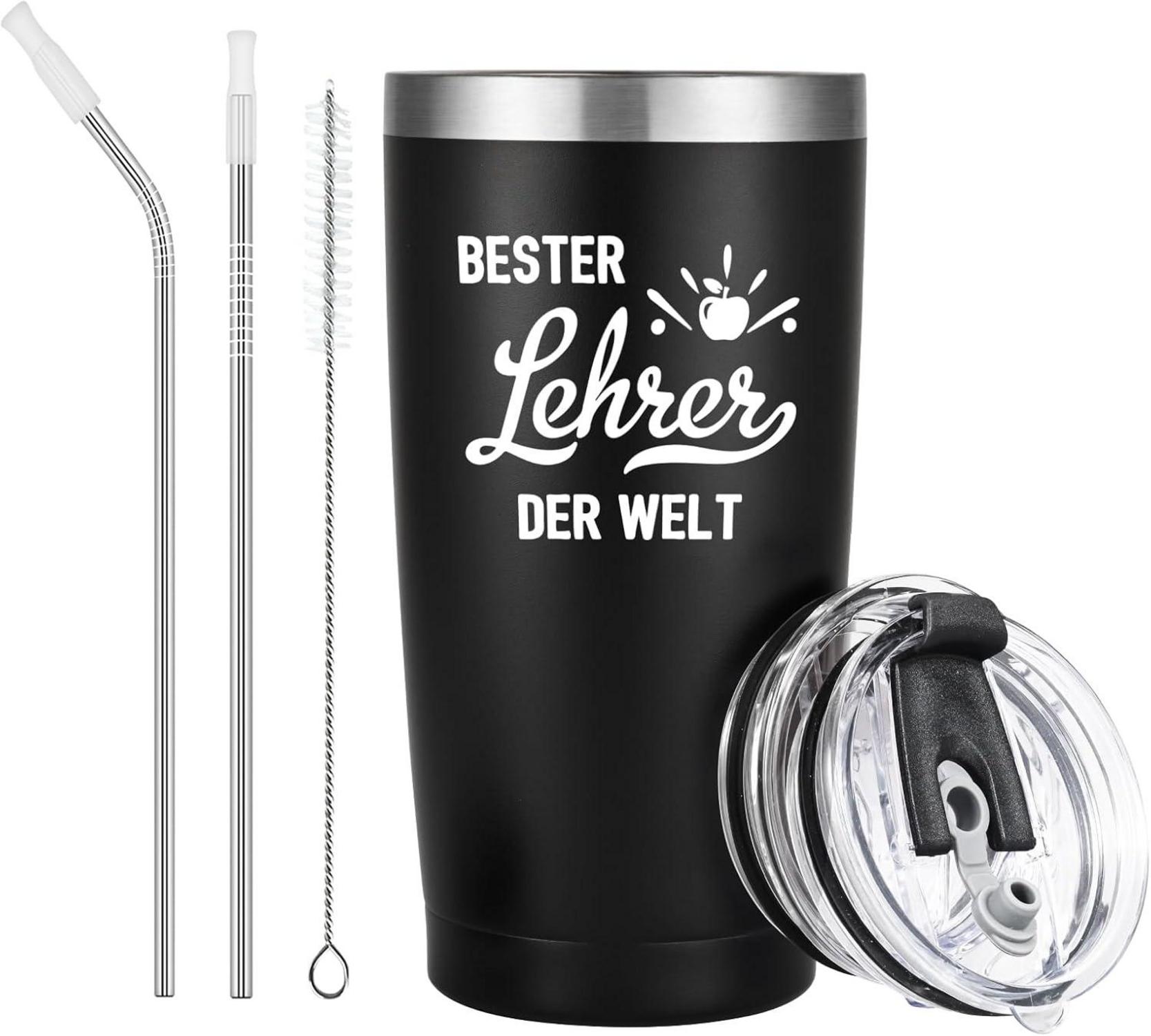 Livole Lehrer Geschenk Abschied Edelstahl Weinbecher 600ml