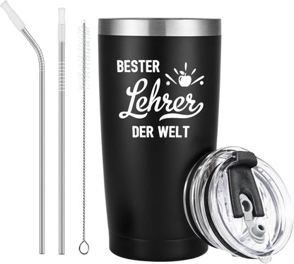 Livole Lehrer Geschenk Abschied Edelstahl Weinbecher 600ml