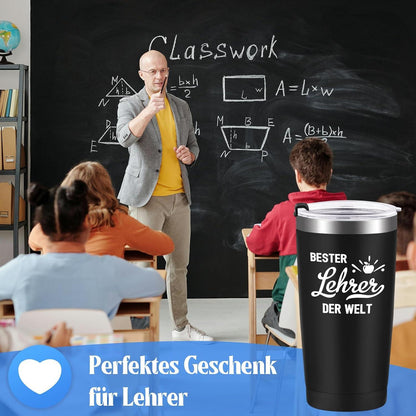 Lehrer Geschenk Abschied 600ml Edelstahl Weinbecher