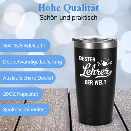 Livole Lehrer Geschenk Abschied Edelstahl Weinbecher 600ml