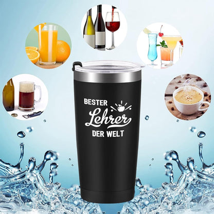 Livole Lehrer Geschenk Abschied Weinbecher 600ml Edelstahl Doppelwandig