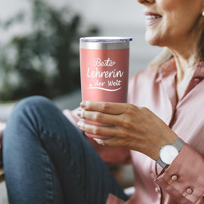 Lehrerin Geschenk Abschiedsgeschenk Dankeschön 600ml Thermobecher
