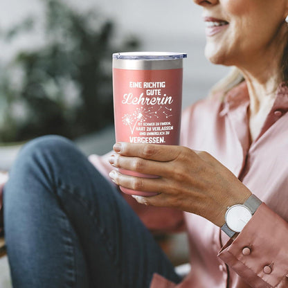 Lehrerin Geschenk - Thermobecher 600ml Kaffee Becher to go Roségold