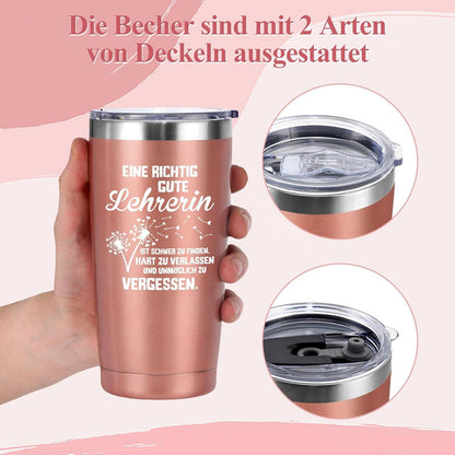 Lehrerin Geschenk Thermobecher 600ml Kaffee Becher to go Richtig Gute