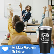 Lehrer Geschenk Thermobecher 600ml Edelstahl Schwarz