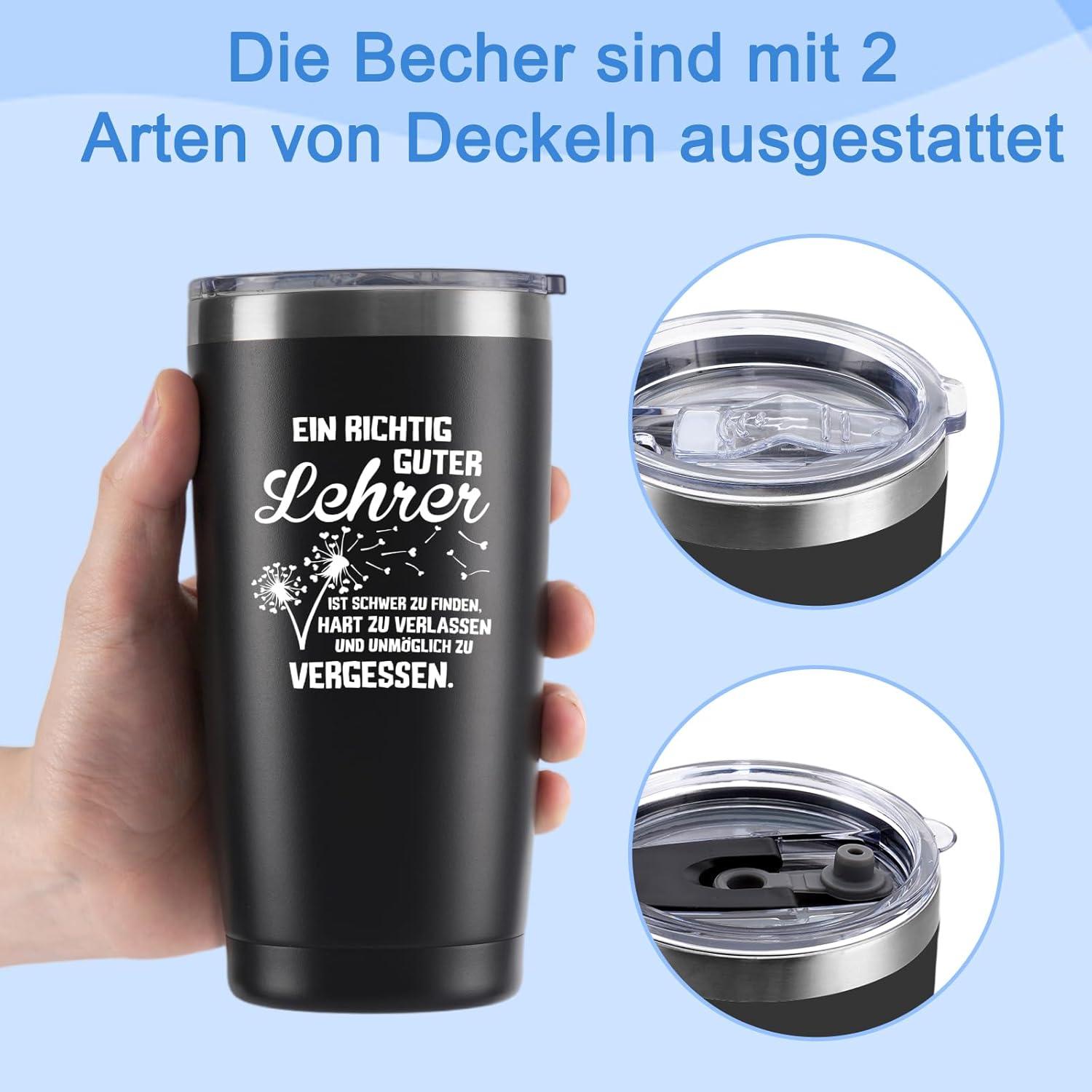 Geschenk Lehrer Thermobecher 600ml Edelstahl Guter Lehrer Finden