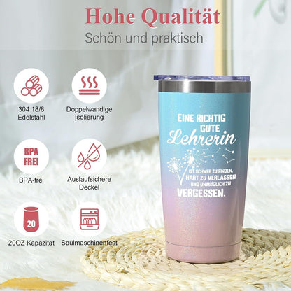 Livole Lehrerin Geschenk 600ml Edelstahl Thermobecher