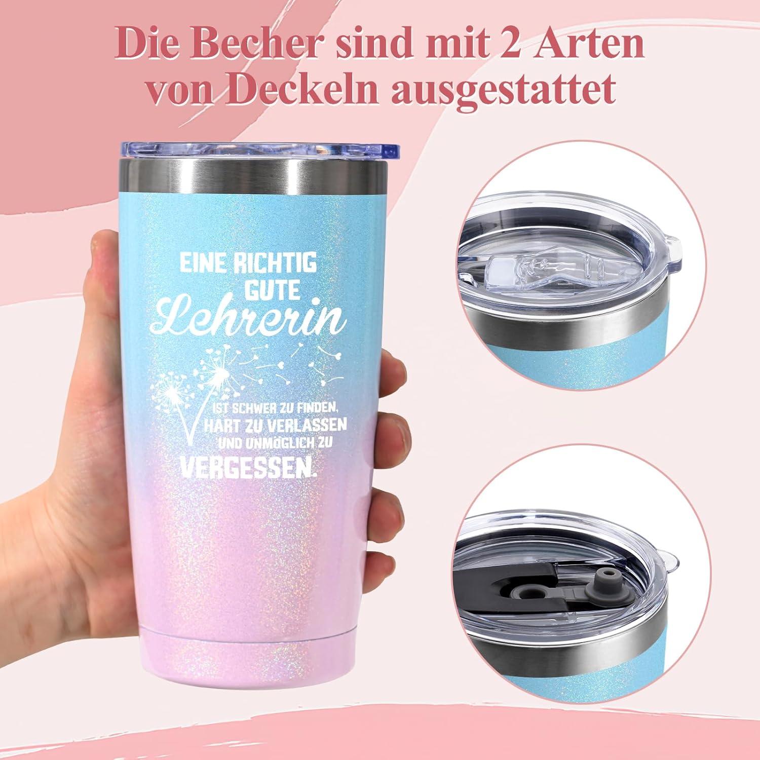 Lehrerin Geschenk Dankeschön Thermobecher 600ml Edelstahl Kaffee