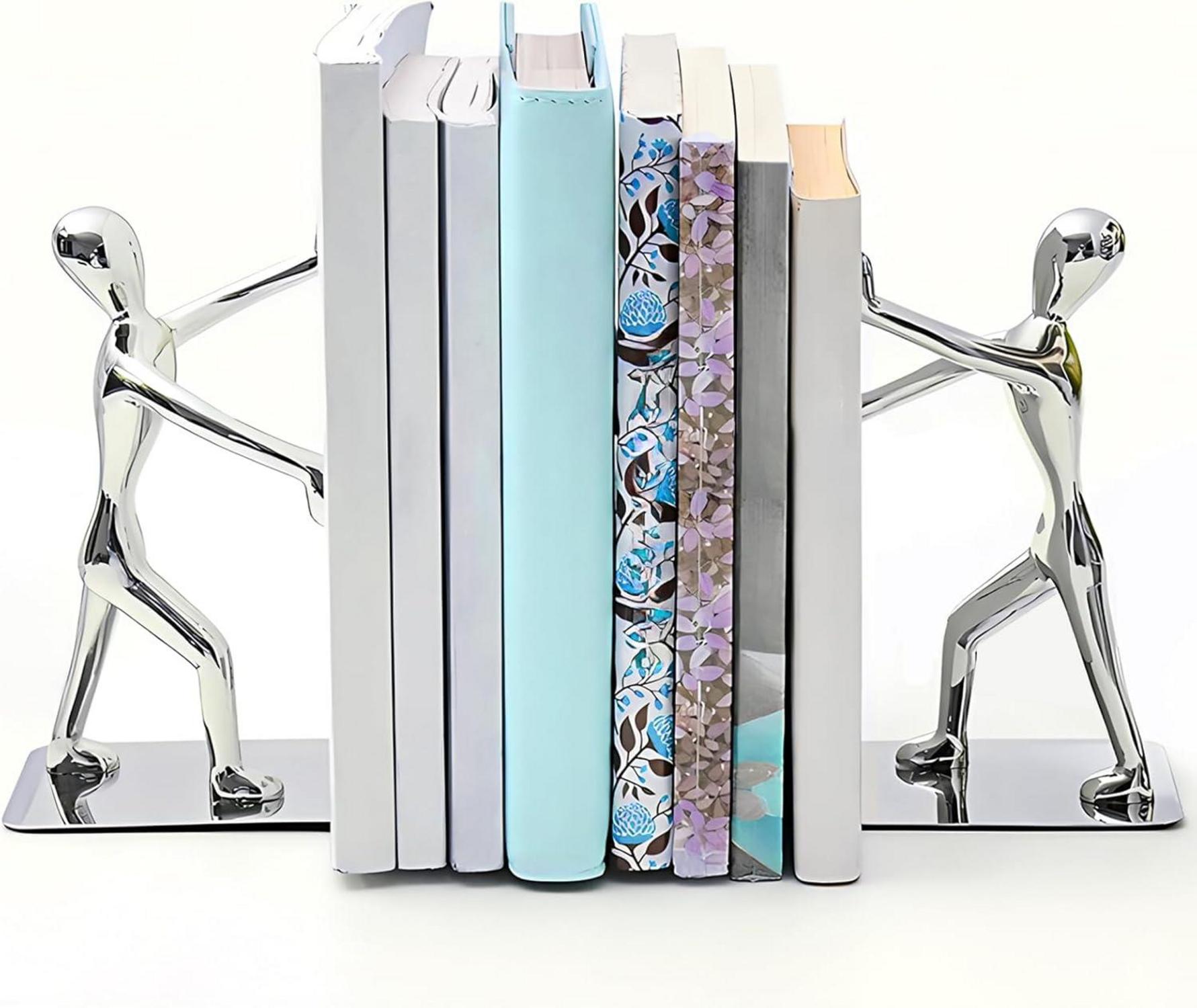 Qualsen Edelstahl Buchstützen Silber rutschfestes Design
