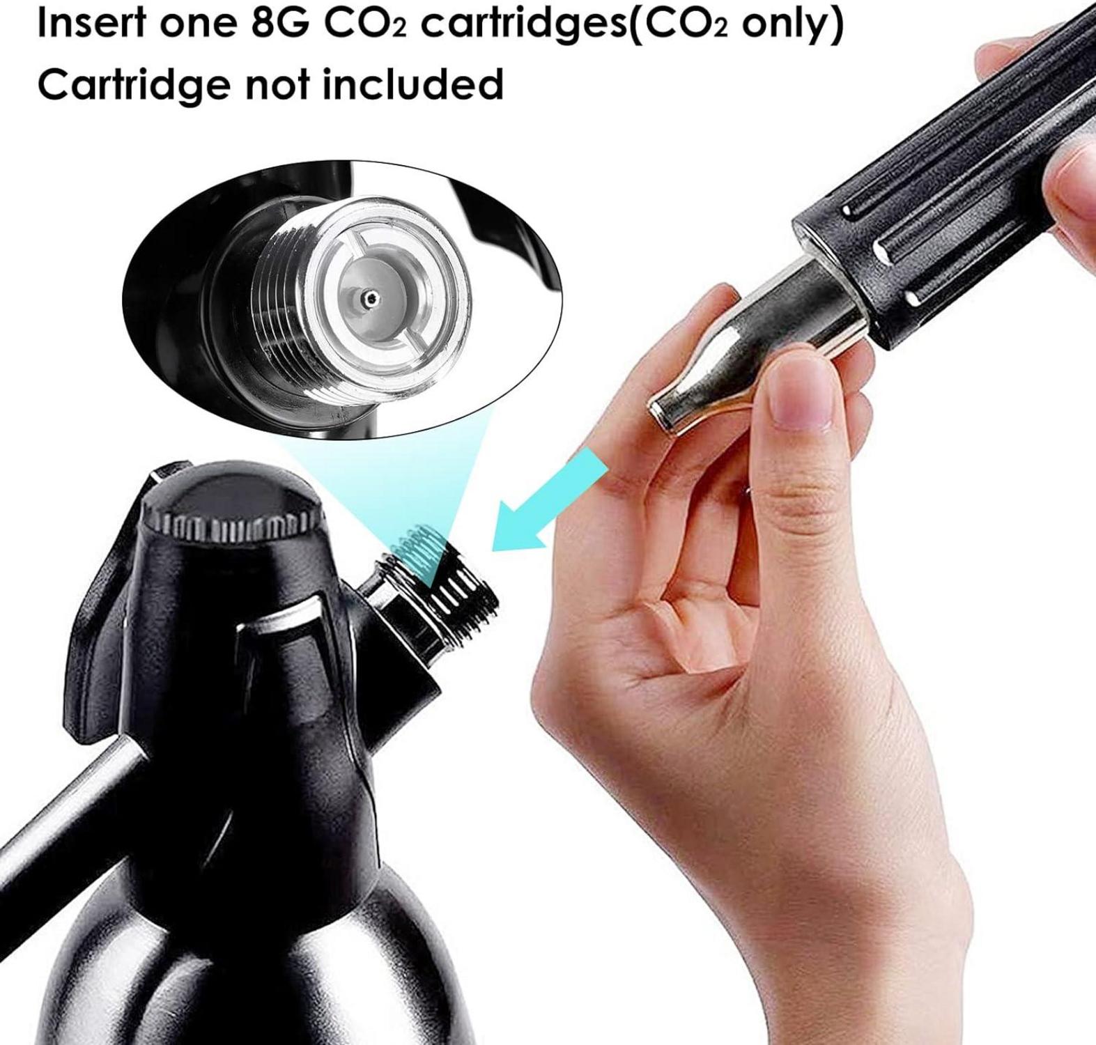 Wassersprudler Siphon Flasche Aluminium Druckregler Schwarz