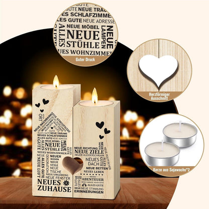 Einweihungsgeschenk Kerzenhalter Holz Neue Wohnung Haus