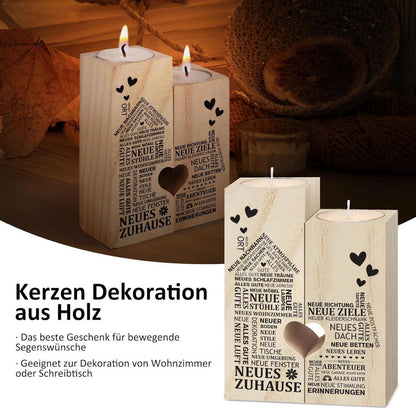 Einweihungsgeschenk: Kerzenständer aus Holz für Neue Wohnung