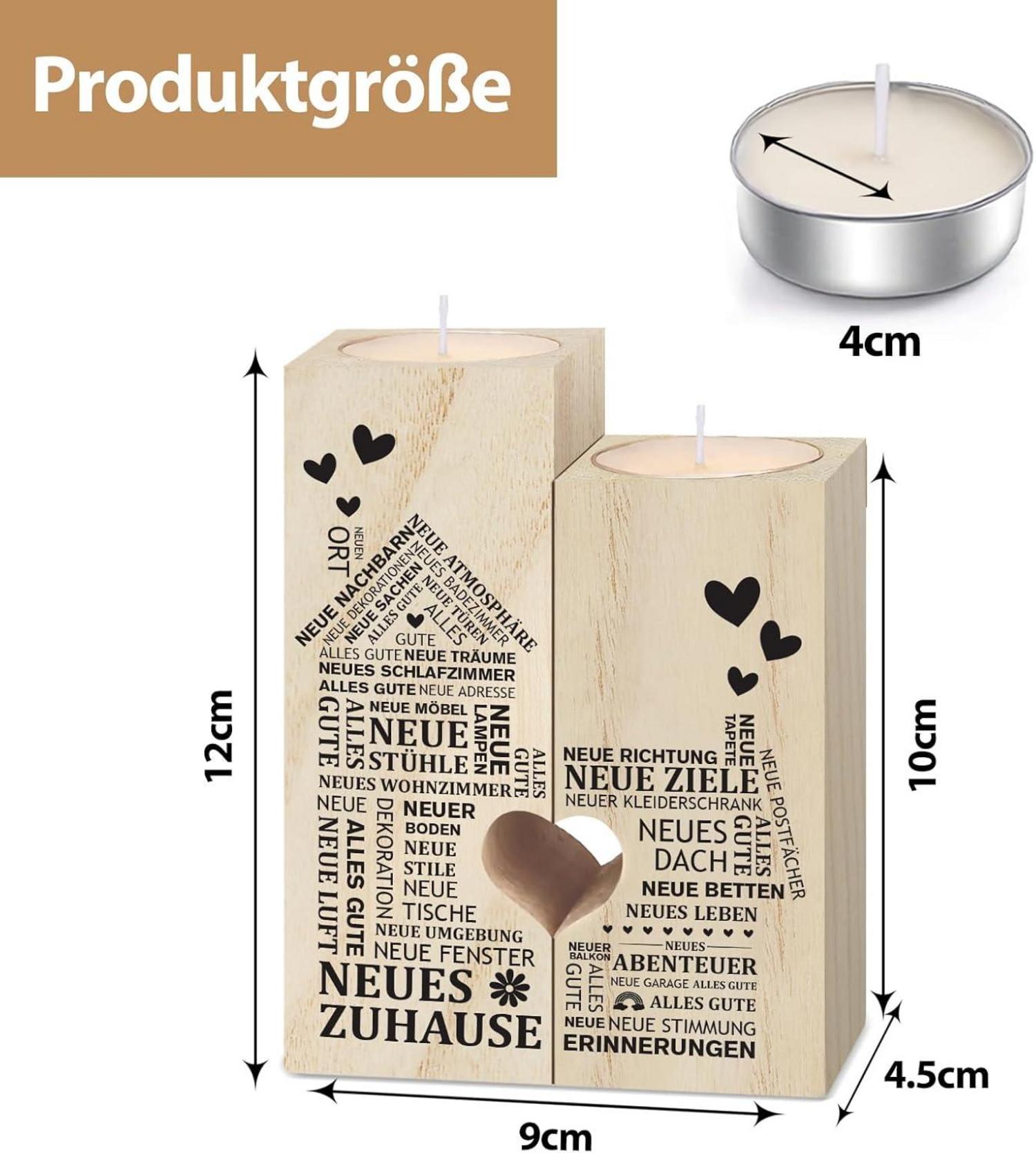 Einweihungsgeschenk Wohnung: Holz Kerzenständer Geschenk Hauseinzug