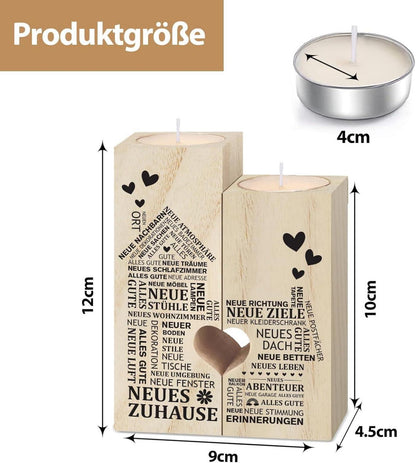 Einweihungsgeschenk Wohnung: Holz Kerzenständer Geschenk Hauseinzug